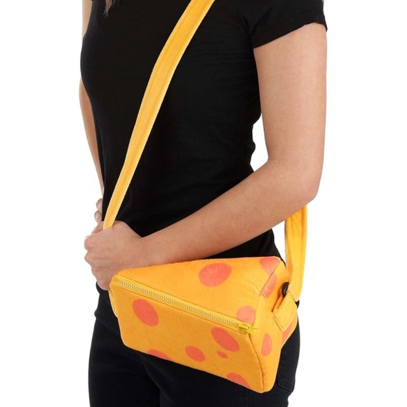 Handbags - NWT Cool Plush Cheese Crossbody Bag Yellow Orange Swiss Wedge Novelty Fun